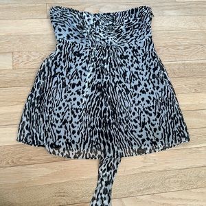 Banana Republic Strapless Cheetah Print Blouse